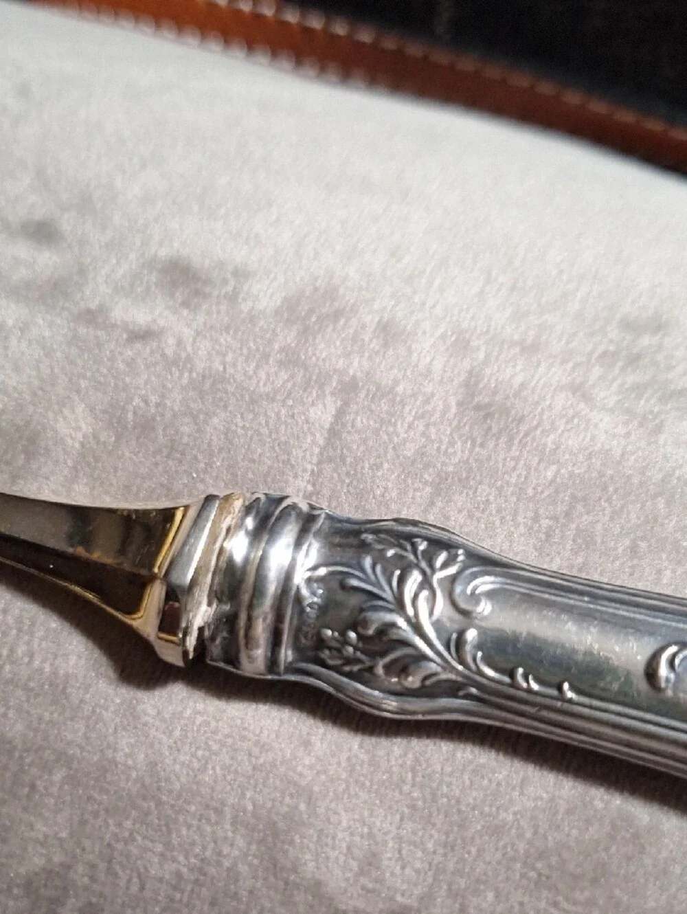 Ornate Silver-Tone Fish Serving Set - Knife & Fork